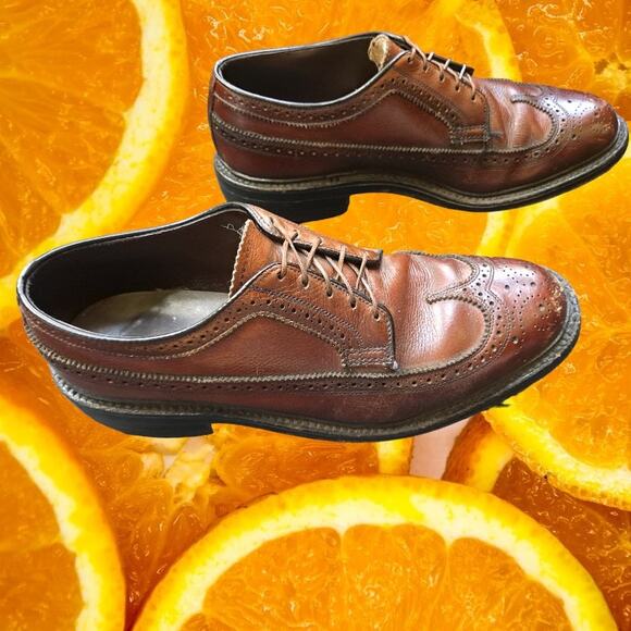 Crown Imperial Brown Leather Oxfords Size 8D - Picture 2 of 10